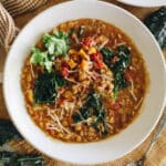 hearty lentil soup made in the Instant Pot.